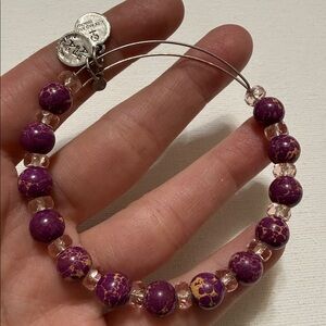 Alex and Ani Maroon and Pink Beaded adjustable Bracelet